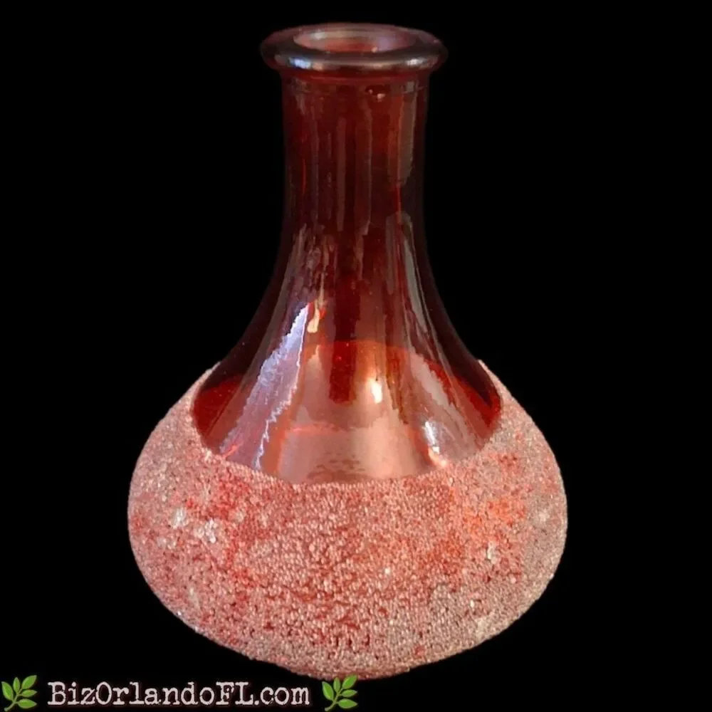 VINTAGE: Pier 1 Imports Sugar Crystal Textured Cranberry Glass Bud Vase
